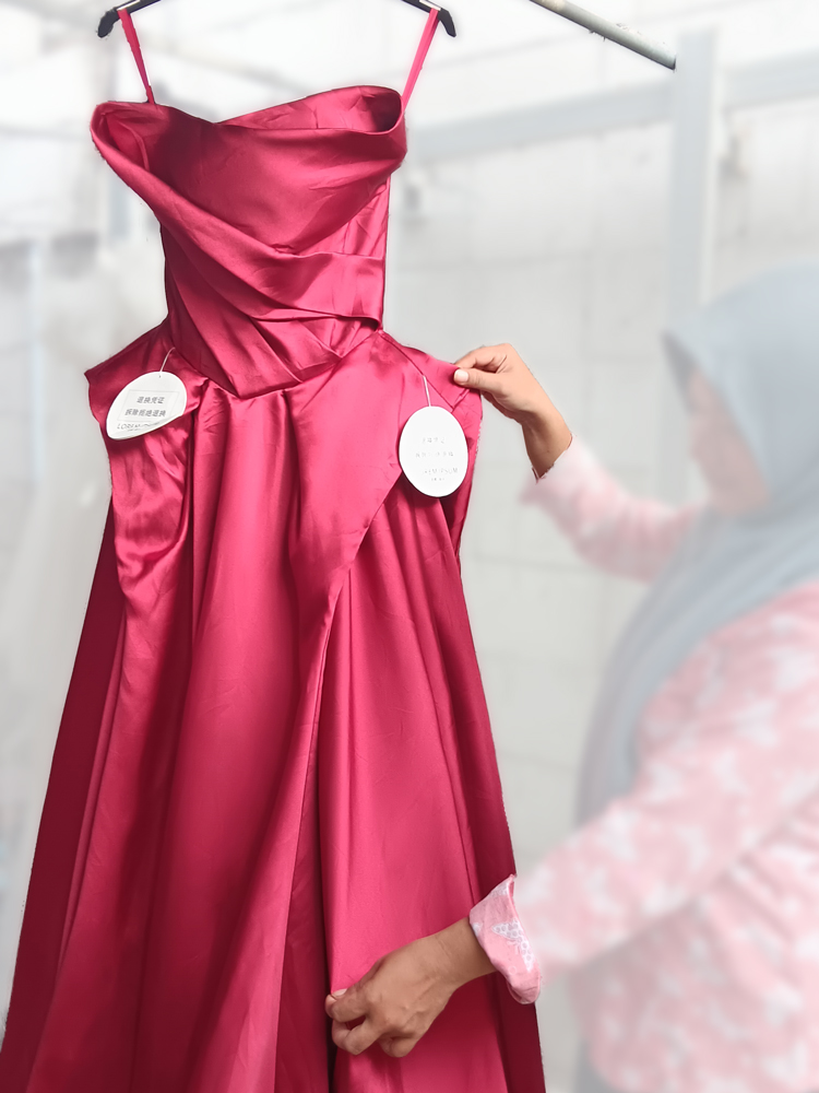 The art wet cleaning bridal gown